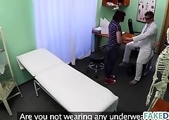 Skin examination on a sex appeal babe in the fake hospital