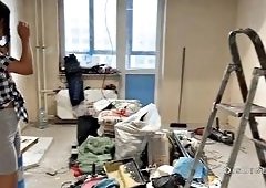 Repairman Pounds Brunette Katty Wests Ass Roughly Post-Fix