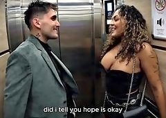 Chubby Milf Lily Philips Deep-Throats Strangers Cock During Wild Elevator POV Ride and