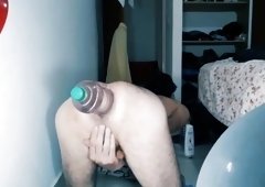 Extreme anal fisting and dildo insertions.