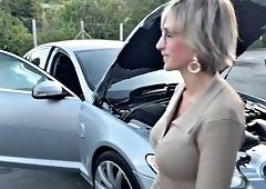 Busty French MILF Begs Mechanic to Pound Her