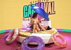 At The Wild Carnival Party, Hot Babes Fuck Feverishly In Erotic Roulette Game