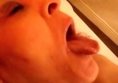 Mature English blowing bubbles with cum