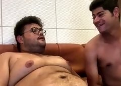Sucked the big tits gay chubbys cock and took his amateur gay cum