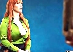 Busty Redhead MILF Lauren Phillips with Big Tits Gets Double Penetrated by Two Studs Parker Ambrose
