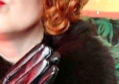 Arya Granders Leather ASMR Tease in Long Black Gloves