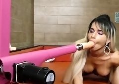 TS Nathalia De Castro Tries Sex Machine