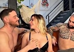 Hardcore French Teen Slut in Threesome Pound Fest