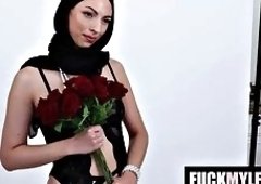 Hijabi MILF Brandi Swan Sucks Arin Jones Cock in Rough Session Husband Peeks at Nudes Only