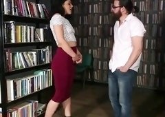 CFNM femdoms suck in group library BJ