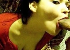 Brunette Gets Cumshot Facial