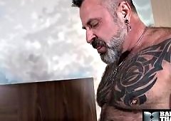 BAREBACKTHATHOLE Tattooed Jeremy Feist And Marc Angelo Savagely Breed Raw
