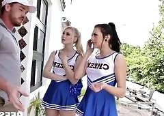 Cheerleaders pep squad foursome group sex cheerleader fitness coach trainer