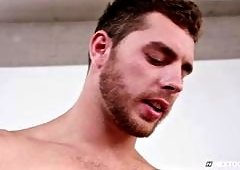 Brave dude takes on three hard dicks in a gangbang