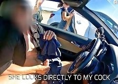 Fit Blonde and Italian Babe Flash Big Tits in Parking Lot