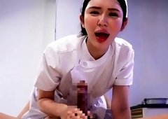 Sex loving Oriental nurse turned on by patient's meat pole